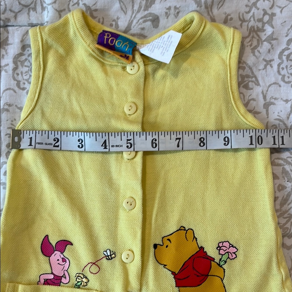 Yellow Sleeveless Romper with Winnie the Pooh and Piglet - Picture 5 of 7